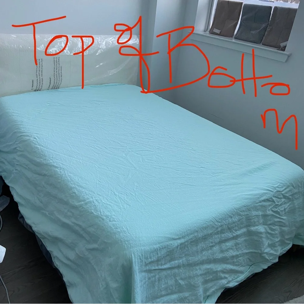 🍒Hill House Home Linen 2021 Duvet+Fitted Sheet+2 Pillowcases Queen/Seafoam Green